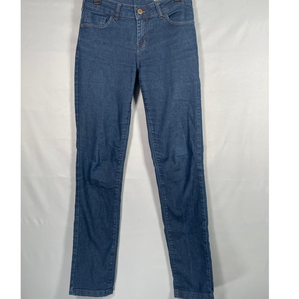 M.Officer Women Skinny Jeans Dark Indigo Blue Denim Made in Brazil Size 38 29x31